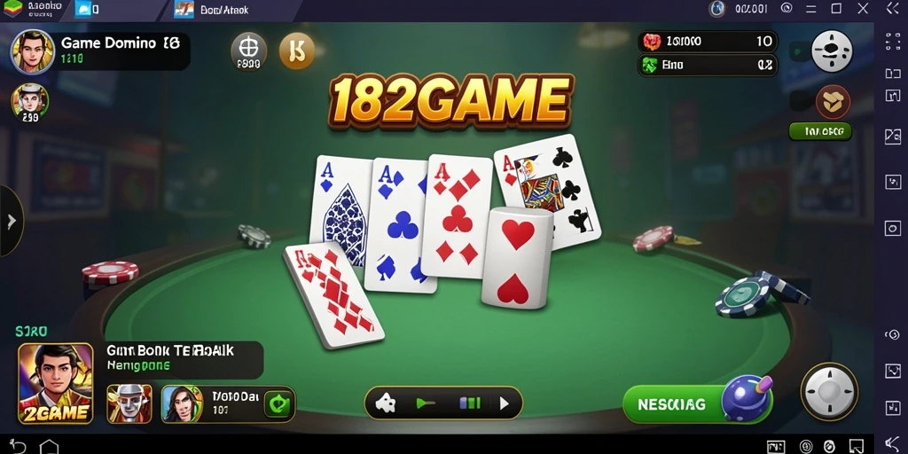 Tampilan gameplay seru dari 182GAME yang menampilkan pemain Domino.