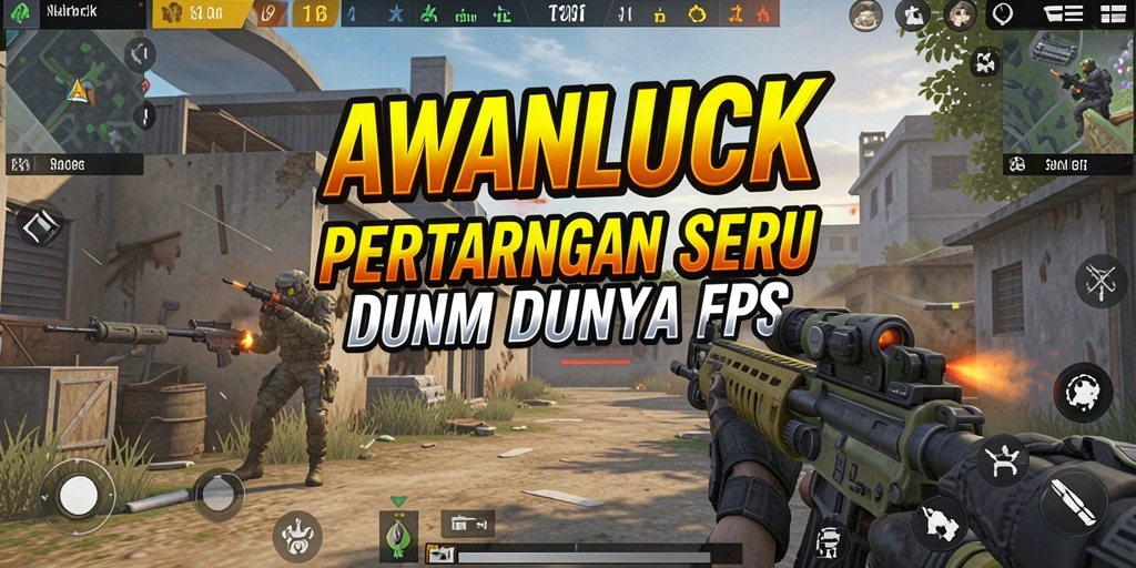 Screenshot seru gameplay AWANLUCK yang menunjukkan aksi pertarungan FPS.