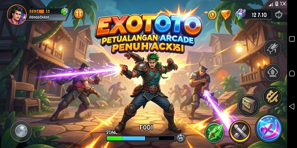 Tampilan gameplay seru di dunia arcade EXOTOTO.