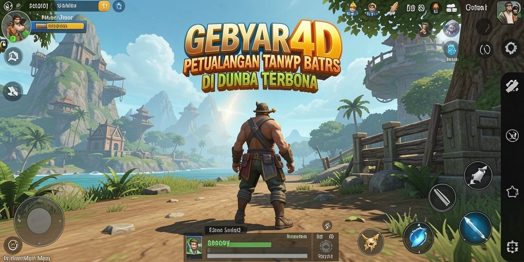 Screenshot GEBYAR4D menampilkan petualangan seru di dunia terbuka yang luas.