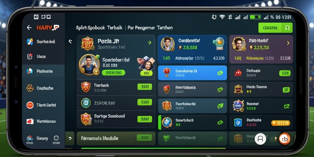 Tampilan gameplay yang menarik dari aplikasi Sportsbook HARAPJP.