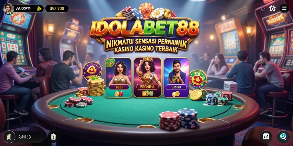 Screenshot utama IDOLABET88 menampilkan gameplay Kasino yang seru.