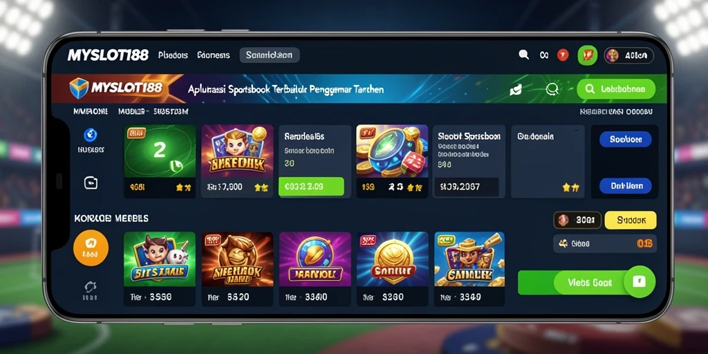 Tampilan screenshot utama MYSLOT188 dengan fitur taruhan olahraga yang menarik.