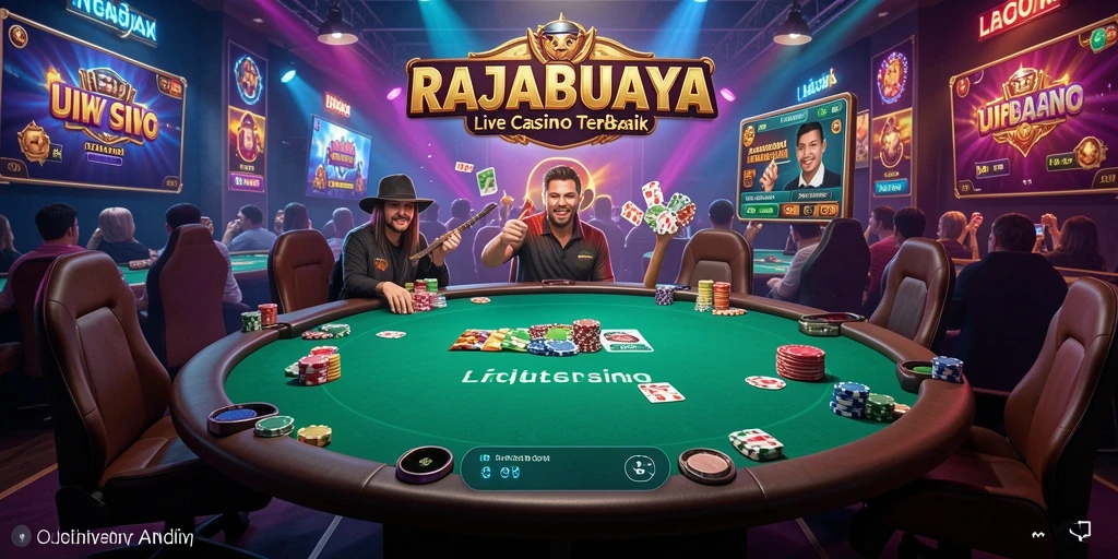 Screenshot gameplay RAJABUAYA yang menampilkan suasana Live Casino yang seru.
